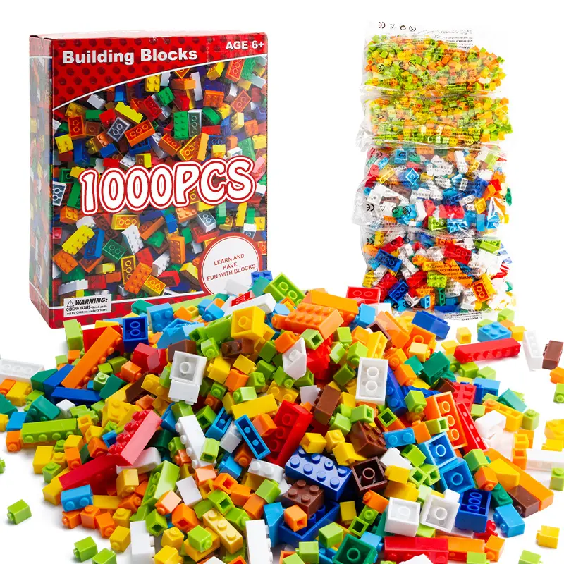 1000 PCS Building Blocks Kids Education Classic Basic Brick Particle Construction Toy Set Compatible with Major Brands Featured Image