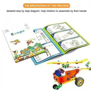 5 In 1 Screw Nut Assembly Toy Set Brinquedos Montados DIY Robot Aircraft Car Models Kids Plastic Building Blocks Education Toys