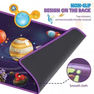 Foldable Space Planet Electronic Dance Pad – Toddlers Touch Play, Early Ed Q&A Interactive Music Mat for Kids
