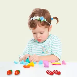 Children’s Early Educational Diy Colored Clay Breakfast Making Mold Kit Plastic Cutter Rollers Tool Non-toxic Colored Dough Toys