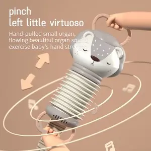 Baby Early Education Musical Toy Newborn Sleep Soothing Hanging Instrument Toy Cute Cartoon Elephant Elk Lion Accordion Toy