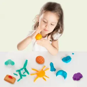 Children Educational Funny Hamburger Clay Model Clay Set DIY Colored Plasticine Plastic Cutter Roller Tools Kids Play Dough Toy
