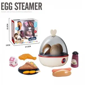 Children Kitchen Cooking Appliances Simulation Egg Steamer Toy Set with Lighting and Sound Effects