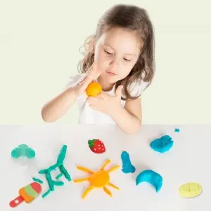 Children Creative DIY Plasticine Kit Kids Hand-on Ability Training Funny Color Clay Ice Cream Making Mold Dough Tool Toys