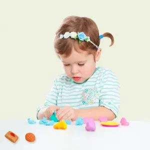 Children Educational Funny Hamburger Clay Model Clay Set DIY Colored Plasticine Plastic Cutter Roller Tools Kids Play Dough Toy