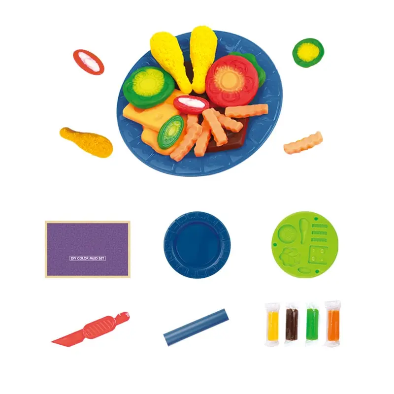 DIY Colored Clay Vegetable Making Mold Plate Plastic Cutting Roller Tool Kids Early Education Plasticine toy Safety Play Dough (2)